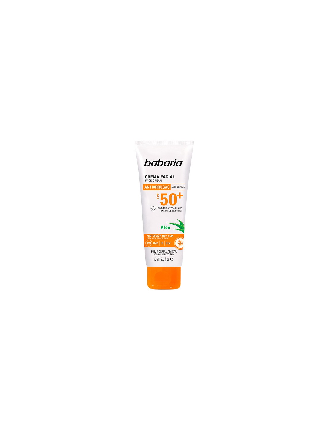 Babaria Sol. Facial Aloe Crema Sfp50+ 75Ml